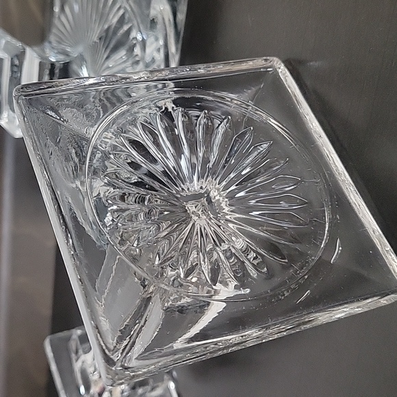 Glass Candle Stick Trio set Vintage - Picture 4 of 7